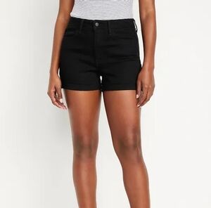 Old Navy | High Rise Wow Denim Shorts Black Size 0